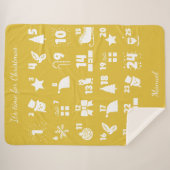 Kersttellende Advent Calendar Sherpa Deken (Voorkant (horizontaal))