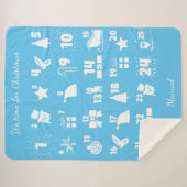 Kersttellende Advent Calendar Sherpa Deken (Voorkant (horizontaal))