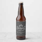kersttende handgetrokken boom bier etiket (Voorkant)