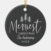 kersttende handgetrokken boom keramisch ornament (Voorkant)