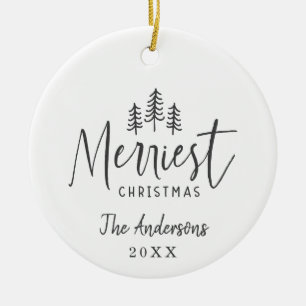 kersttende handgetrokken boom keramisch ornament