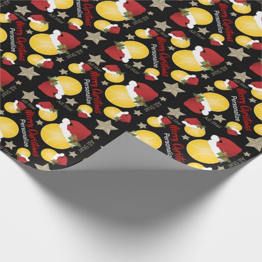 Kersttennis All Star - Personaliseren Cadeaupapier (Hoek)