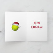 kersttennis-bal en racets feestdagen kaart (Binnen)