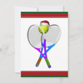 kersttennis-bal en racets kaart (Voorkant)