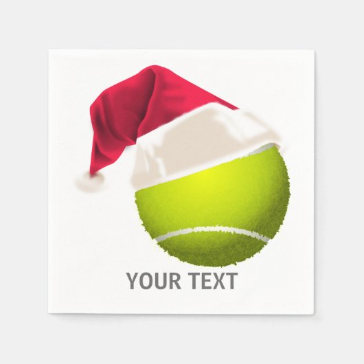 kersttennis Ball Santa Hat Servetten (Voorkant)