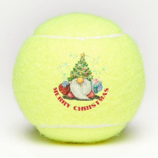 kersttennis-koepel met cadeaus tennisballen (Voorkant)