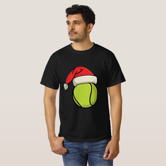 Kersttennis met kerstmuts t-shirt (Voorkant volledig)