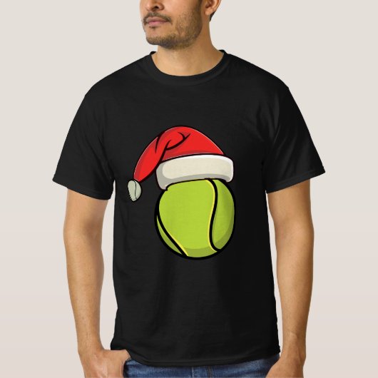 Kersttennis met kerstmuts t-shirt (Voorkant)