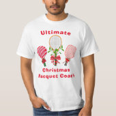 Kersttennis, paddleball, Pickleball Coach T-shirt (Voorkant)