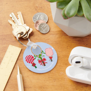 Kersttennis, paddleball, Pickleball Player Sleutelhanger