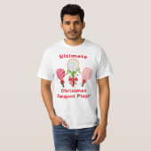 Kersttennis, paddleball, Pickleball Player T-shirt (Voorkant volledig)