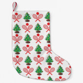 Kersttennis-patroon, aangepaste achtergrondkleur kleine kerstsok (Voorkant)