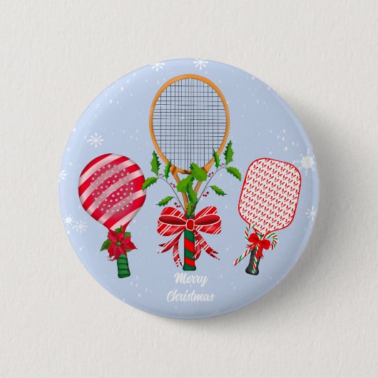 kersttennis, peddel en Pickleball-ringbandjes Ronde Button 5,7 Cm (Voorkant)