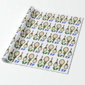 kersttennis-rackpapier en Mittens-pakpapier Cadeaupapier (Uitgerold)
