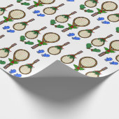kersttennis-rackpapier en Mittens-pakpapier Cadeaupapier (Hoek)