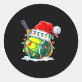 Kersttennis Santa Xmas Squad Tennis Lover Mannen Ronde Sticker (Voorkant)