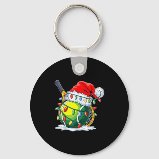Kersttennis Santa Xmas Squad Tennis Lover Mannen Sleutelhanger (Voorkant)