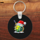 Kersttennis Santa Xmas Squad Tennis Lover Mannen Sleutelhanger (Voorkant)