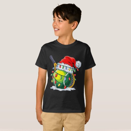 Kersttennis Santa Xmas Squad Tennis Lover Mannen T-shirt (Voorkant volledig)