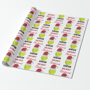Kersttennis Sportbal Aangepaste Naam Cadeaupapier