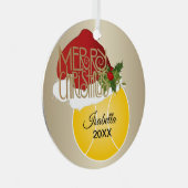 Kersttennisbal Metalen Ornament (Voorkant Rechts)