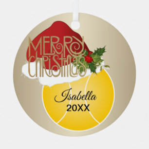 Kersttennisbal Metalen Ornament