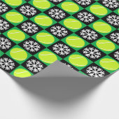 Kersttennisbelt en Snowflake Black & Green Cadeaupapier (Hoek)