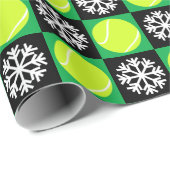 Kersttennisbelt en Snowflake Black & Green Cadeaupapier (Rol Hoek)
