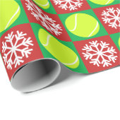 Kersttennisbelt en Snowflake Red en Green Cadeaupapier (Rol Hoek)