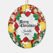 kersttennisontwerp | DIY-naam Keramisch Ornament (Links)