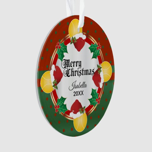 kersttennisontwerp | DIY-naam Ornament (voorkant)