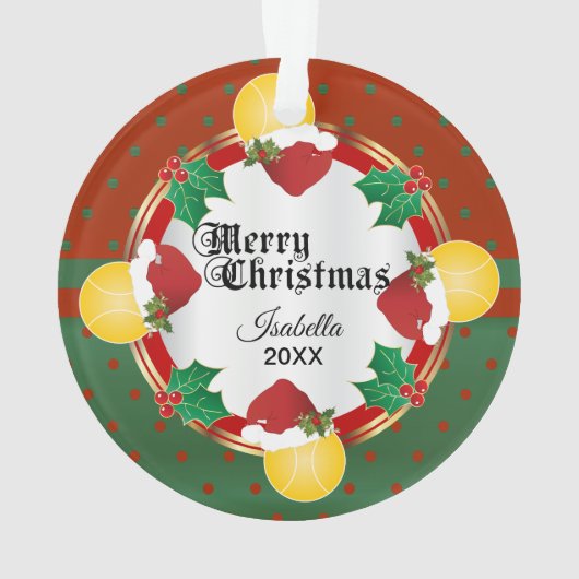 kersttennisontwerp | DIY-naam Ornament (achterkant)