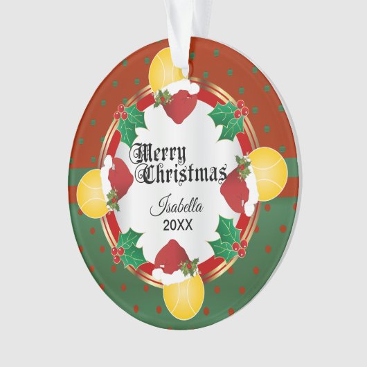 kersttennisontwerp | DIY-naam Ornament (voorkant)