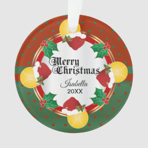 kersttennisontwerp DIY-naam Ornament