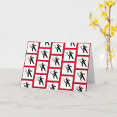 Kersttennisser rode patroonkaart kaart (Gele Bloem)