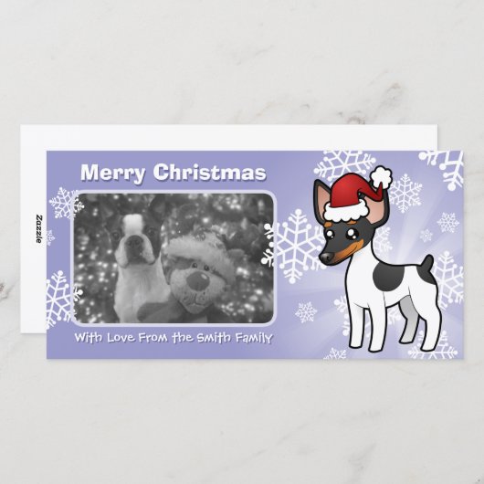 kerstterier/Speelgoed fox terrier Feestdagenkaart (Voorkant / Achterkant)