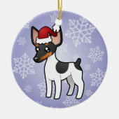 kerstterier/Speelgoed fox terrier Keramisch Ornament (Voorkant)