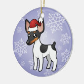 kerstterier/Speelgoed fox terrier Keramisch Ornament (Links)