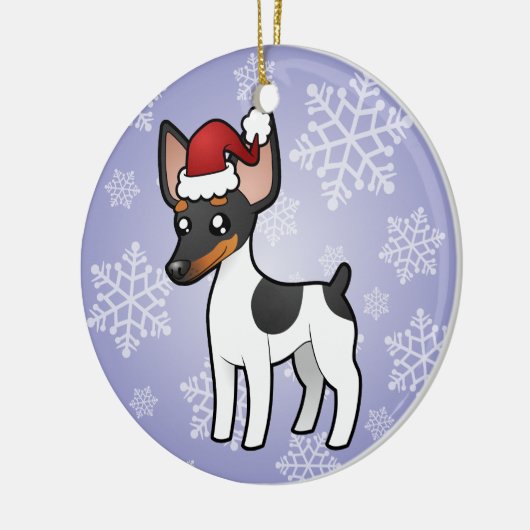 kerstterier/Speelgoed fox terrier Keramisch Ornament (Links)