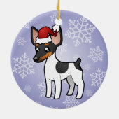 kerstterier/Speelgoed fox terrier Keramisch Ornament (Achterkant)