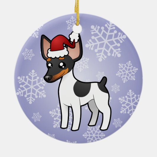 kerstterier/Speelgoed fox terrier Keramisch Ornament (Achterkant)