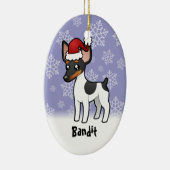 kerstterier/Speelgoed fox terrier Keramisch Ornament (Rechts)