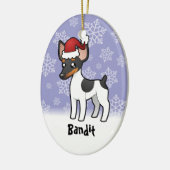 kerstterier/Speelgoed fox terrier Keramisch Ornament (Links)