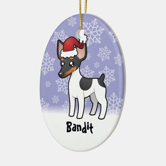 kerstterier/Speelgoed fox terrier Keramisch Ornament (Links)
