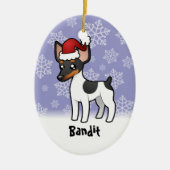 kerstterier/Speelgoed fox terrier Keramisch Ornament (Voorkant)