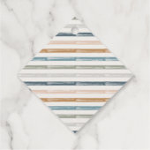 Kerstterracotta blauwe typografie moderne rectan bedankjes labels (Achterkant)