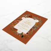 Kerstterracotta niet-fotoelegante vlek folie feestdagenkaart (Gedraaid)