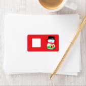 Kerstterugkomst Adres Label sneeuwpop ontwerp (Insitu)