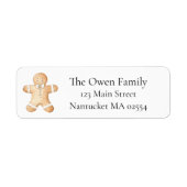 kerstterugzendadres Gingerbrood Man Etiket (Voorkant)