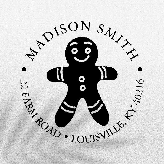 kerstterugzendadres Gingerbrood Man Zelfinktende Stempel